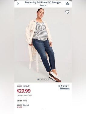 Maternity Old Navy OG full panel jeans